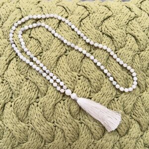 Custom Made, Hand-Tied Mala Beaded Necklace with Tassel